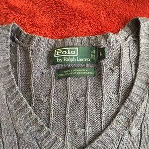 POLO / RALPH LAUREN / SILK / CABLE KNIT SWEATER